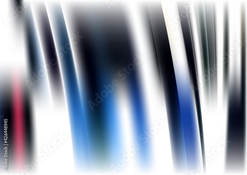 Abstract Blue Black and White Shiny Vertical Stripes Background Vector Art