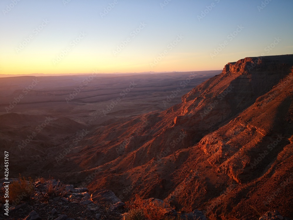 sunset near the fish river canyin in namibia