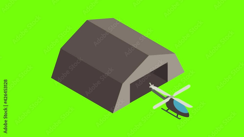 Rescue helicopter icon animation cartoon best object on green screen background