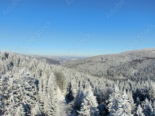 sunny day in the mountains. Winter, sunny day, beautyful,