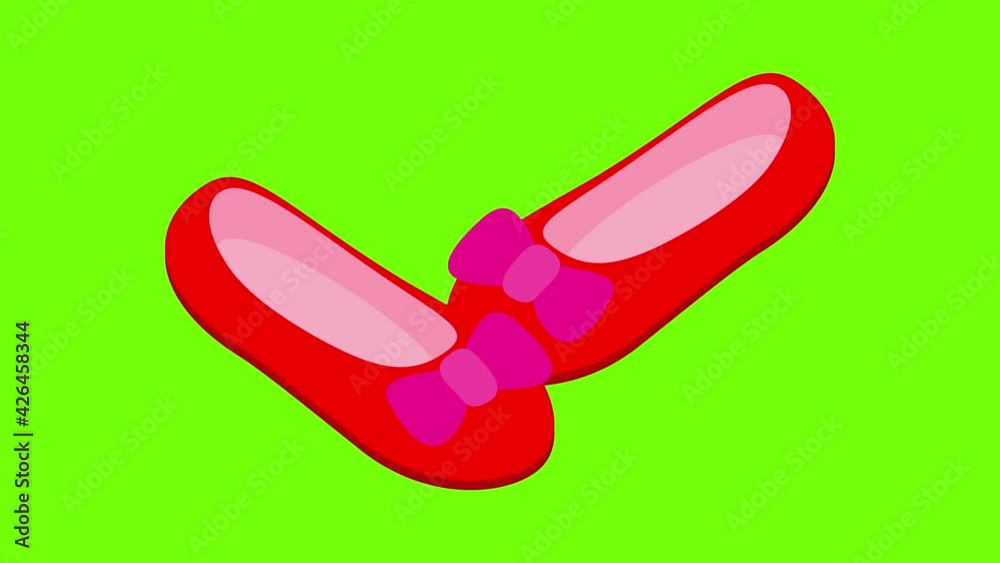 Baby shoes icon animation cartoon best object on green screen background Baby shoes icon animation cartoon best object on green screen background