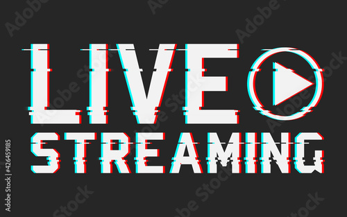 Live stream logo, glitch effect