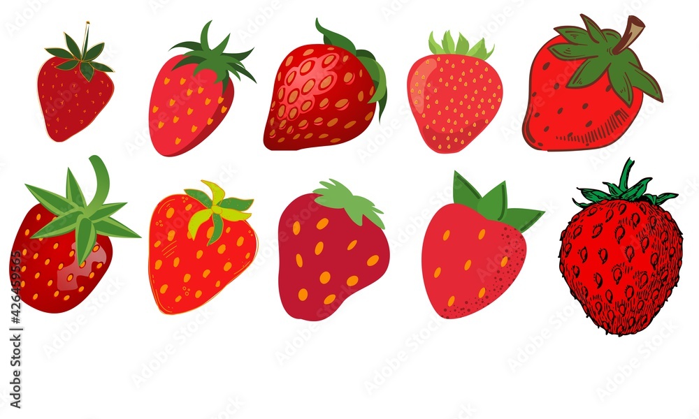 strawberry isolated on white strawberry isolated on white