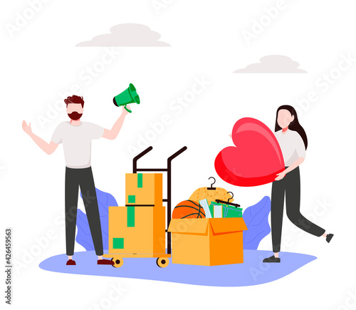 Help people abstract concept vector illustration. Refugees, volunteering and social services, asylum seeker, immigration, welfare and child support, community organization abstract metaphor.