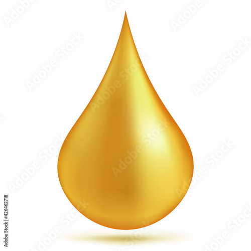 Oil drop or honey isolated on transparent background as industrial and petroleum concept. vector illustration.