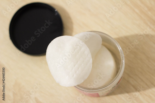 peeling pads set in a jar for home use with acids