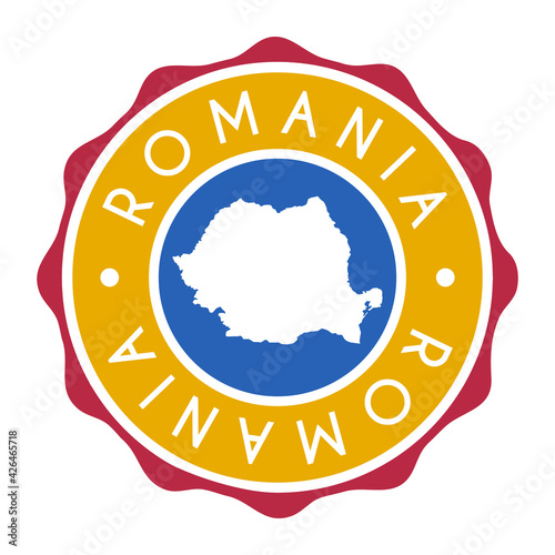 Romania Badge Map Vector Seal. National Symbol Country Stamp Design Icon Label. 