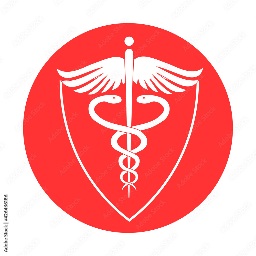 Immune system, medical shield icon in trendy flat style design
