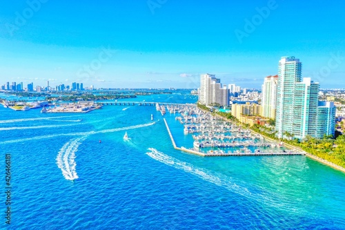 Miami Beach South Pointe condo buildings aerial 