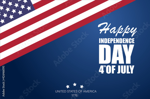 Independence Day of the USA. Fourth of July Design with Flag and Stars