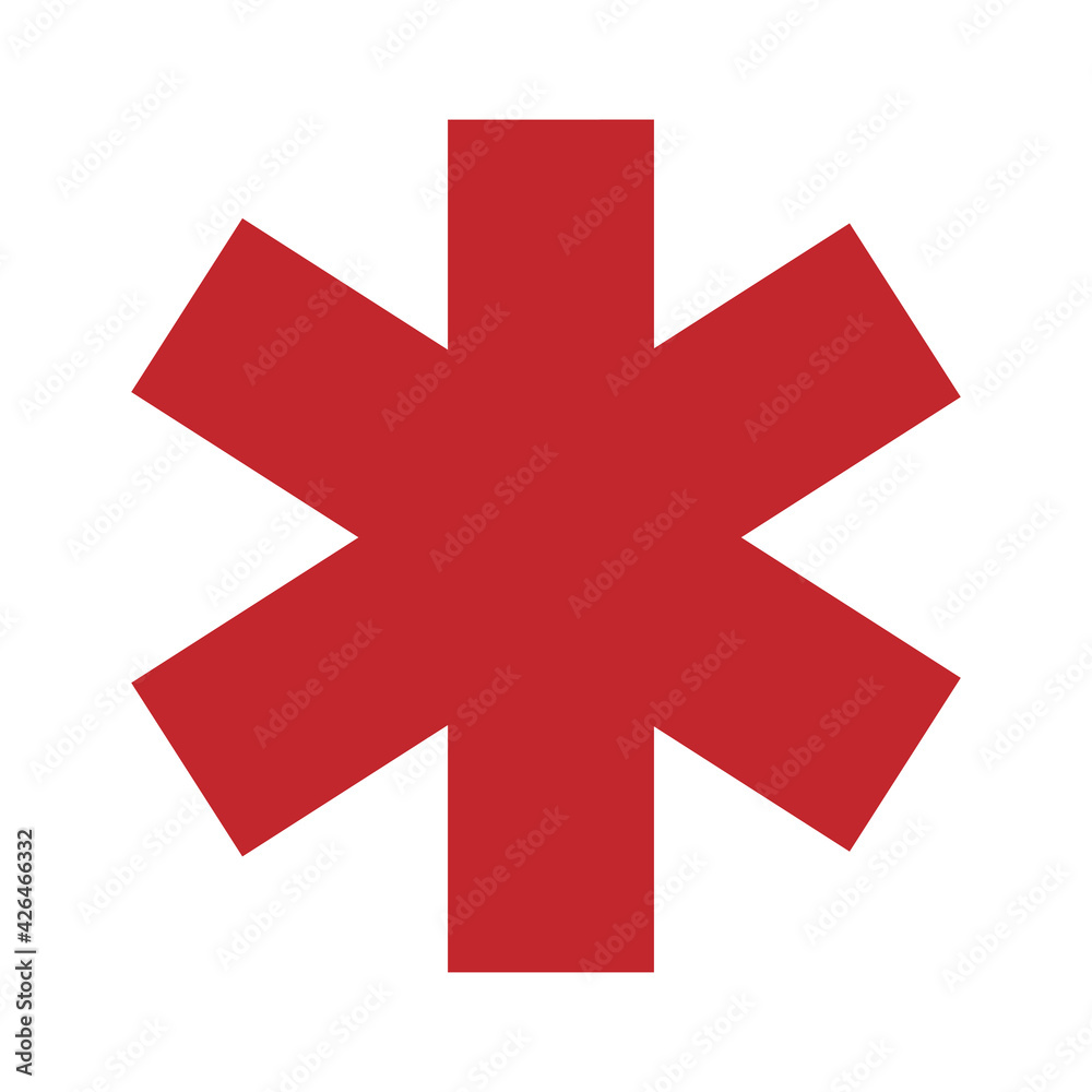 Medical sign star of life icon. Hospital ambulance star glyph style pictogram Medical sign star of life icon. Hospital ambulance star glyph style pictogram