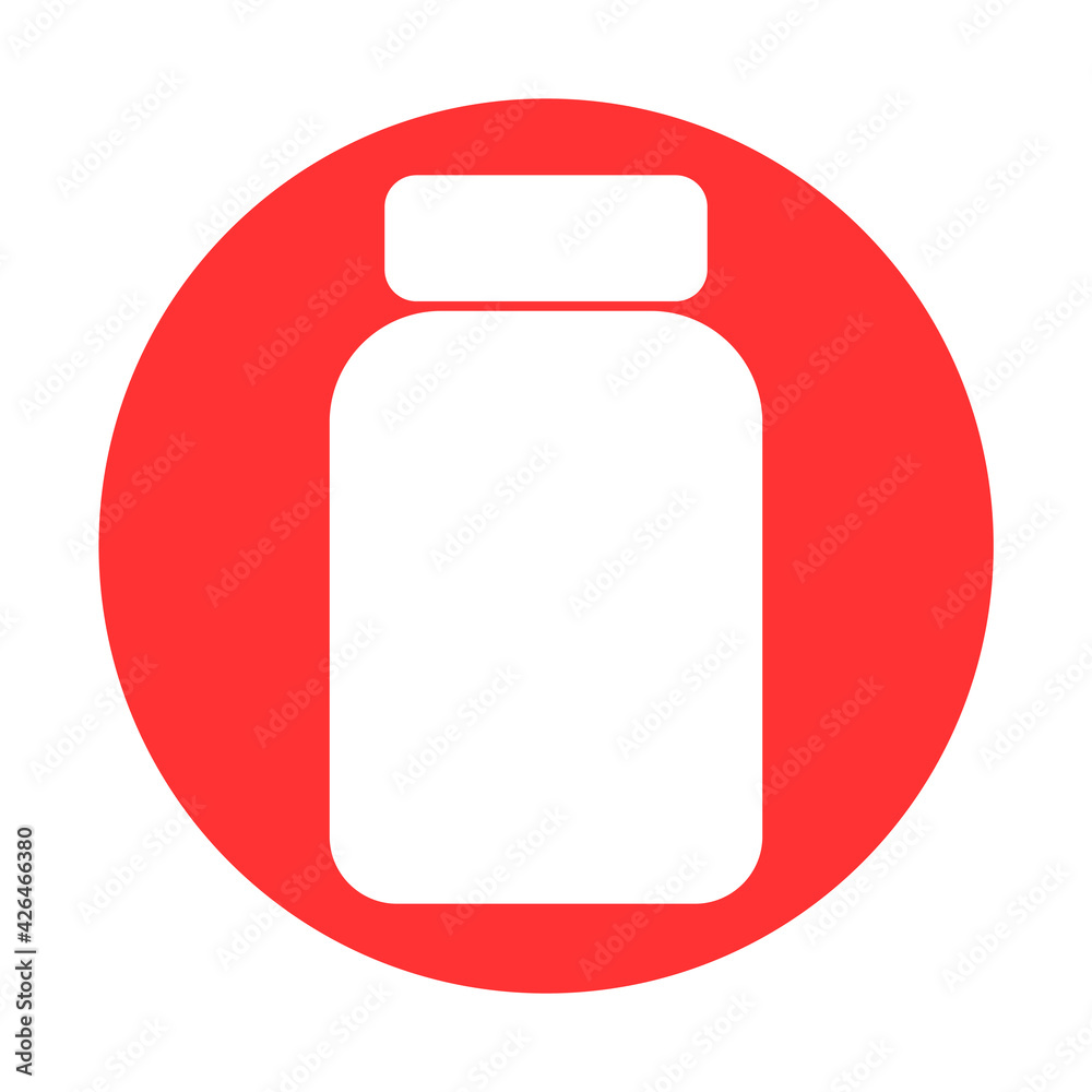 Obraz premium Medical tablets, pills bottle, simple flat illustration