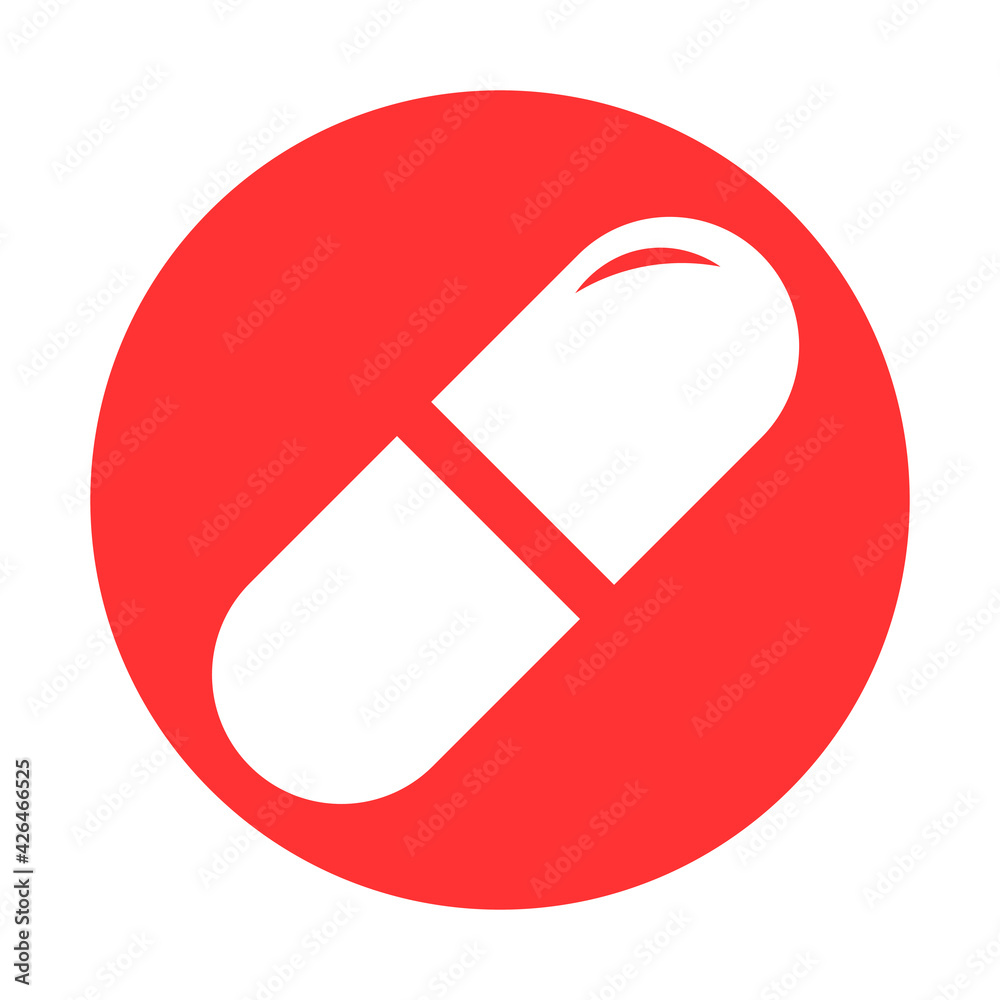 Pill icon in trendy flat style isolated. Pill icon page symbol for your web site design Pill icon in trendy flat style isolated. Pill icon page symbol for your web site design