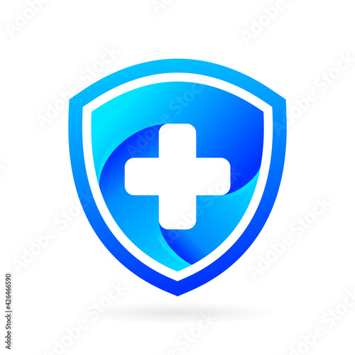 medical shield logo vector