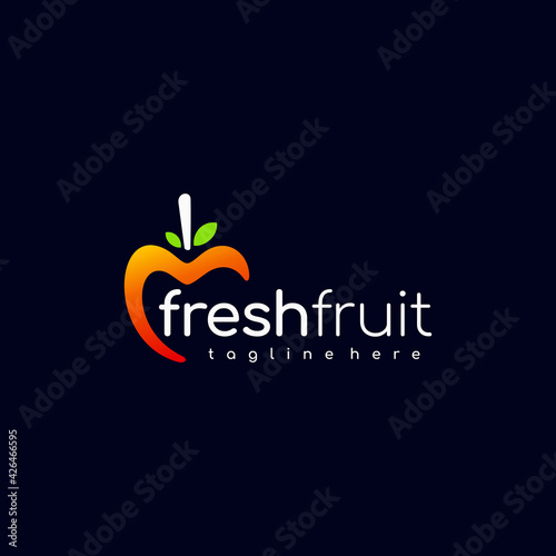 fresh fruit logo vector