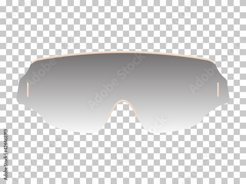 Realistic sunglasses in beige rim isolated template. Futuristic ultra modern shape with curves with tinted glass and stylish temples elegant trendy vector optics.