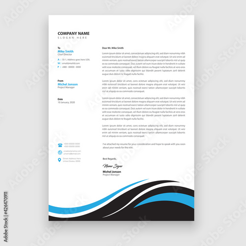 Business concept style modern letter head templates for your project design, Vector illustration.