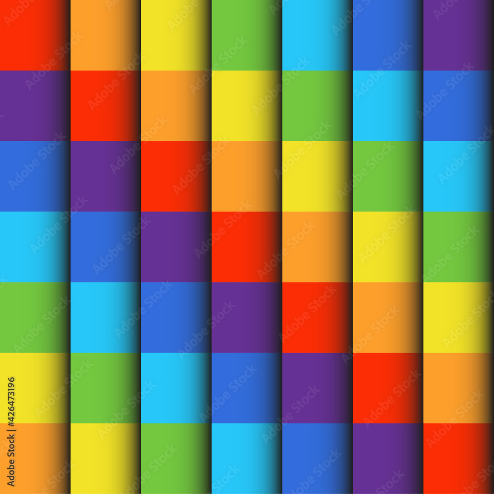 Square rainbow pattern with shadow gradient. Square rainbow pattern with shadow gradient.
