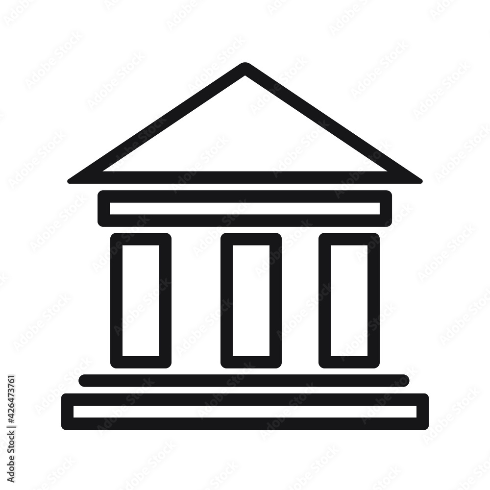 vector symbolic drawing of bank icon black on white vector symbolic drawing of bank icon black on white