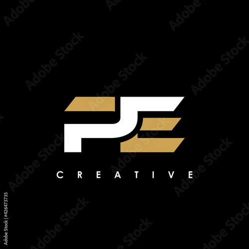 PE Letter Initial Logo Design Template Vector Illustration
