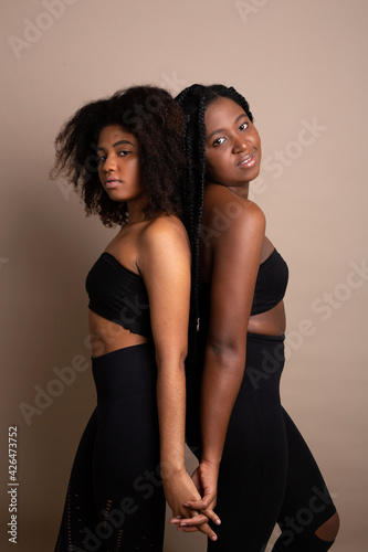 portrait of two beautiful young african women 