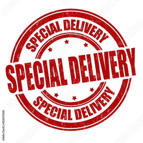 Special delivery grunge rubber stamp