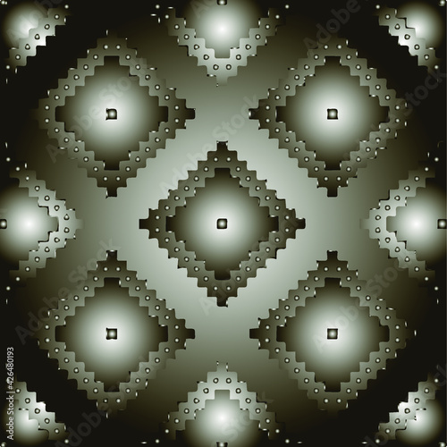  Pattern with a black-and-white gradient . Abstract metallic background