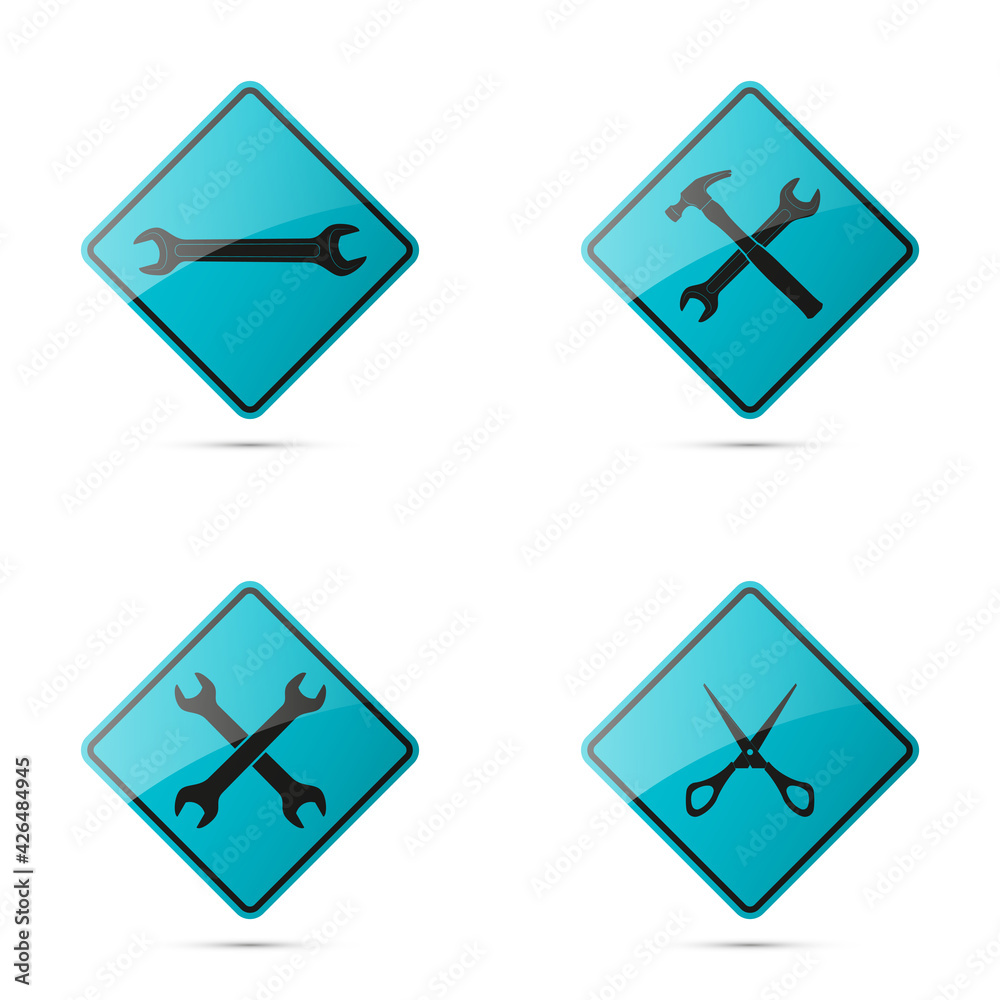 Set icons image of tools wrench parts. Symbols car part tools spanner for repair. Car service spanner pictures. Logo hammer garage. Vehicle spare parts. Set tailor scissors. Car wrench repair service Set icons image of tools wrench parts. Symbols car part tools spanner for repair. Car service spanner pictures. Logo hammer garage. Vehicle spare parts. Set tailor scissors. Car wrench repair service