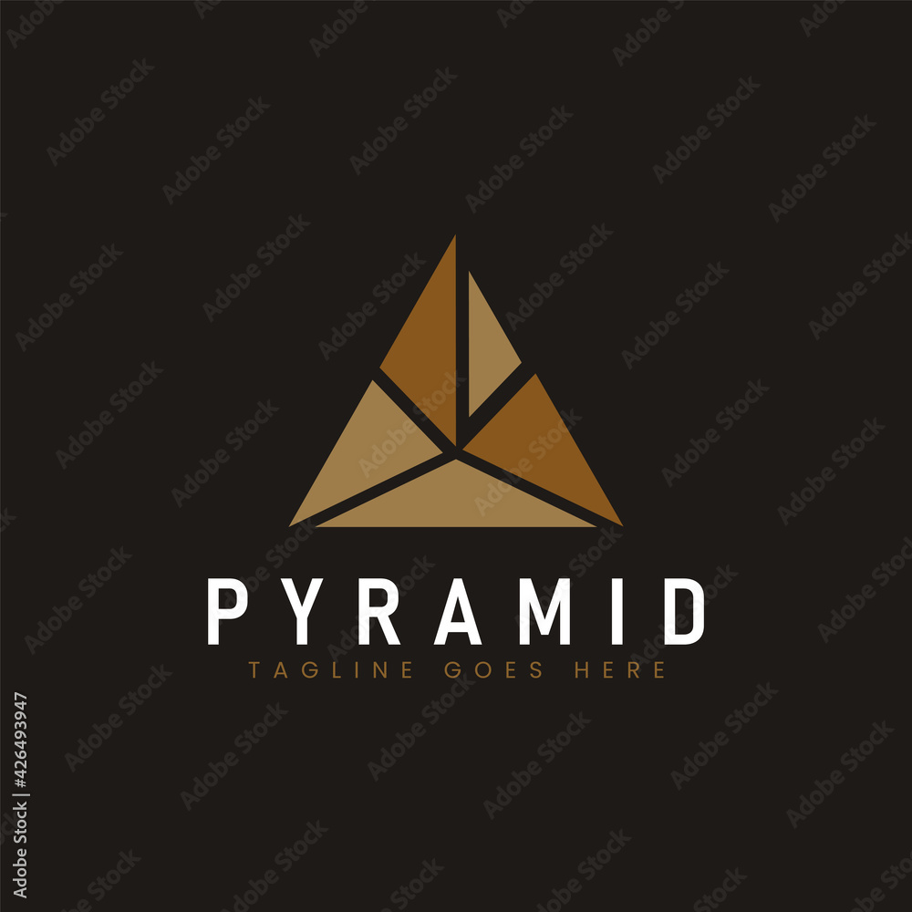 Pieces Of Pyramid Triangle Combination Logo Design.