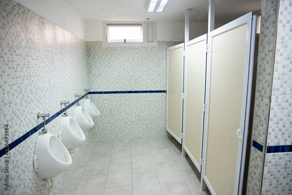 Public restrooms of the school. with modern design, new hand wash ...