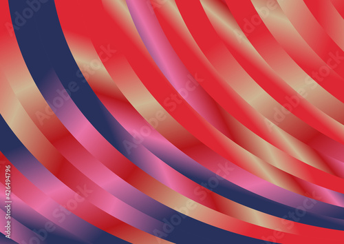 Red Yellow and Blue Abstract Curved Stripes Gradient Background