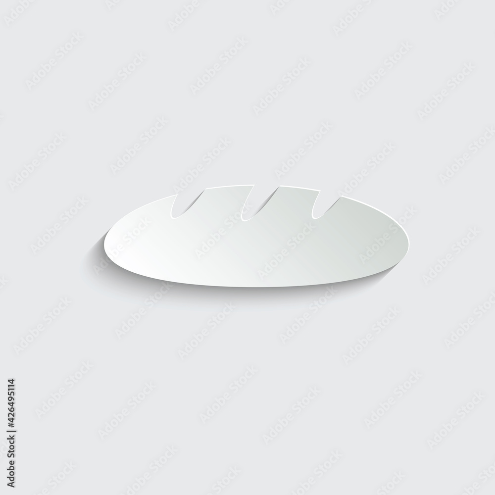 paper bread icon. black and white vector sign paper bread icon. black and white vector sign