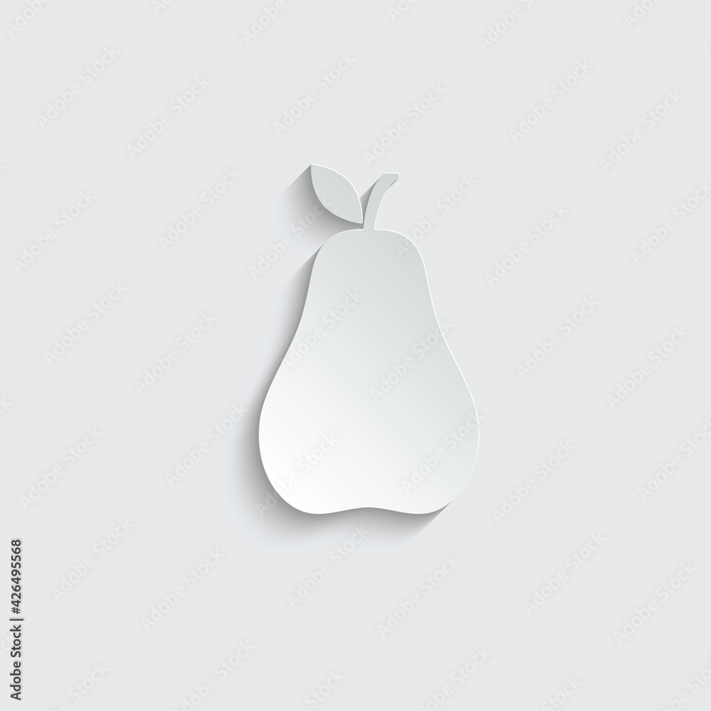 paper pear icon vector fruit sign vegetarisn paper pear icon vector fruit sign vegetarisn