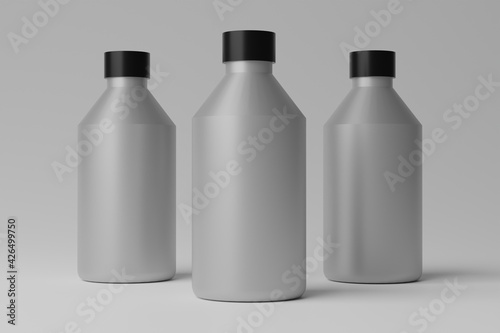 3D Illustration. Blank Bottle Mockup