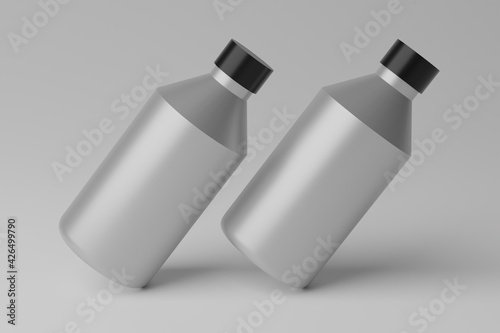 3D Illustration. Blank Bottle Mockup