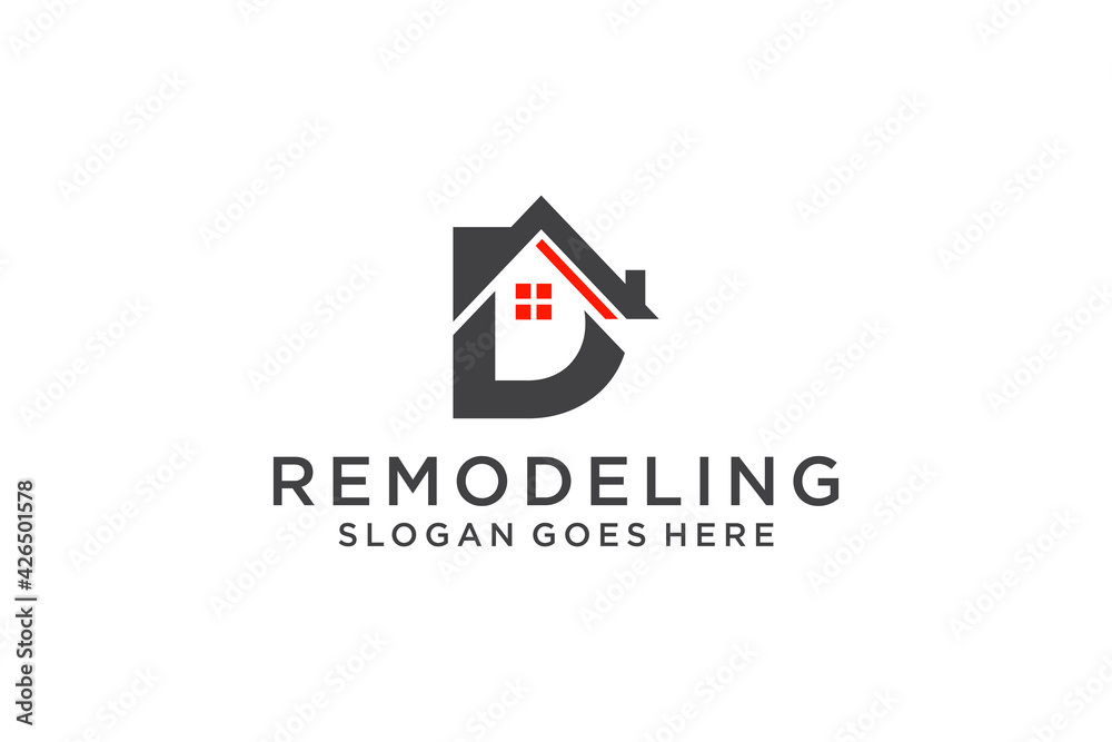 Letter D for Real Estate Remodeling Logo. Construction Architecture Building Logo Design Template Element. Letter D for Real Estate Remodeling Logo. Construction Architecture Building Logo Design Template Element.