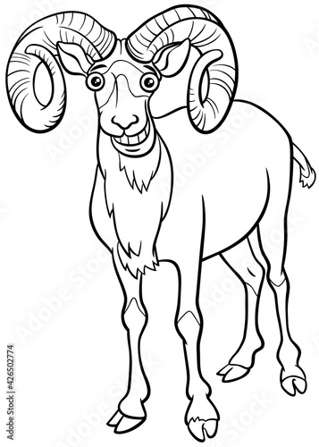 cartoon urial comic animal character coloring book page