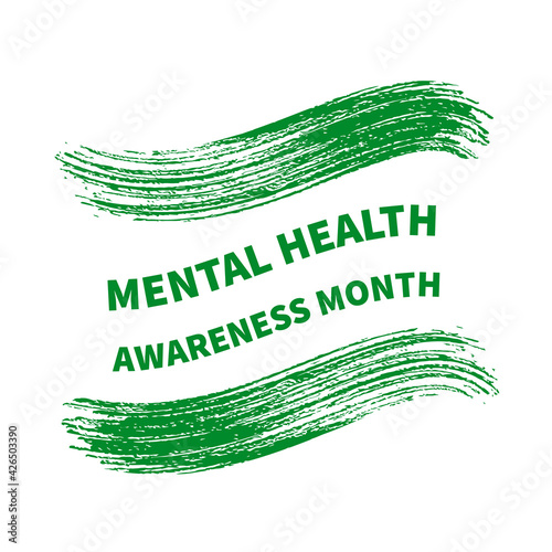Mental Health Awareness Month typography poster. Annual event in May. Vector template for banner, flyer, etc.