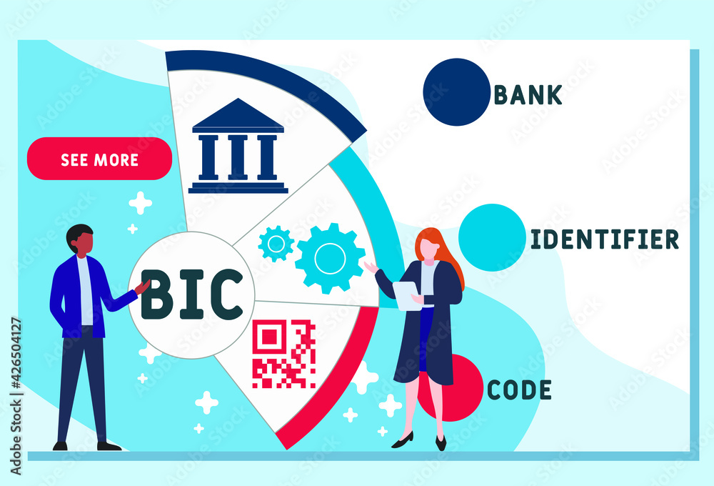 Vector website design template . BIC - Bank Identifier Code acronym. business concept background. illustration for website banner, marketing materials, business presentation, online advertising Vector website design template . BIC - Bank Identifier Code acronym. business concept background. illustration for website banner, marketing materials, business presentation, online advertising