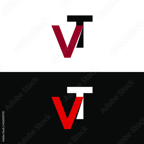 the letter VT. vector logo monogram alphabet minimalist design