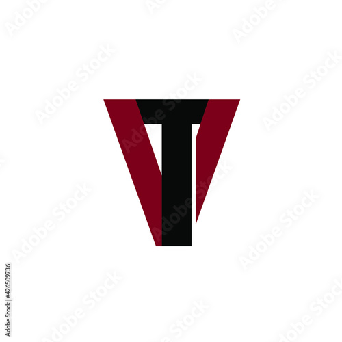 the letter VT. vector logo monogram alphabet minimalist design