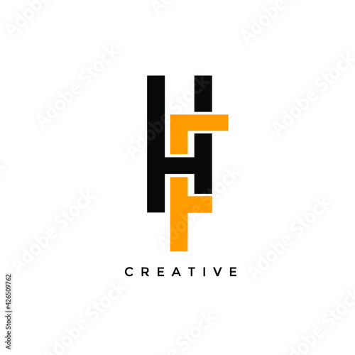 the letter HF. vector logo monogram alphabet minimalist design