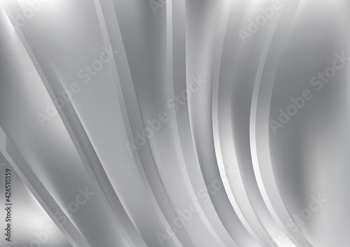 Abstract Grey 3D Wave Stripe Background