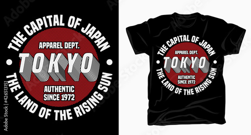 Tokyo the capital of japan typography design for t shirt print