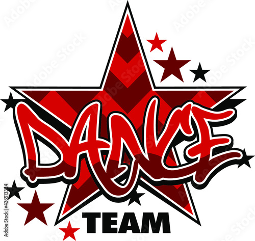 chevron dance team design with stars for school, college or league