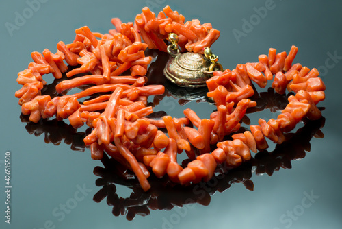 collana di corallo e oro photo