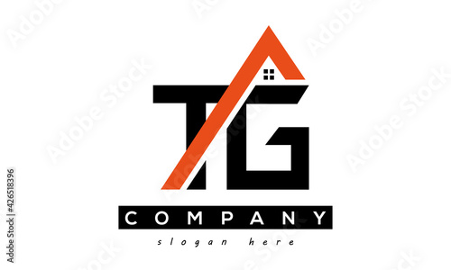 initial TG letter real estate construction logo vector