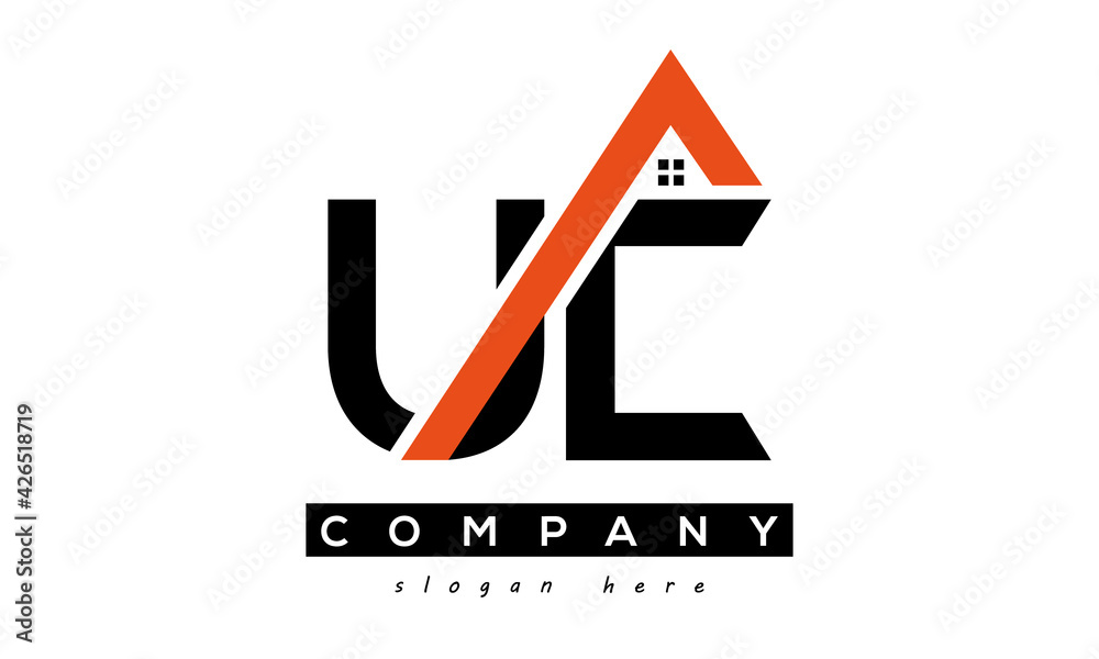 initial UC letter real estate construction logo vector Stock Vector ...