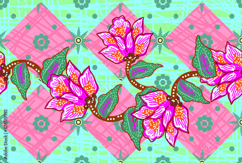 Indonesian batik motif, Batik is a technique of wax-resist dyeing applied to whole cloth, or cloth made using this technique originated from Indonesia