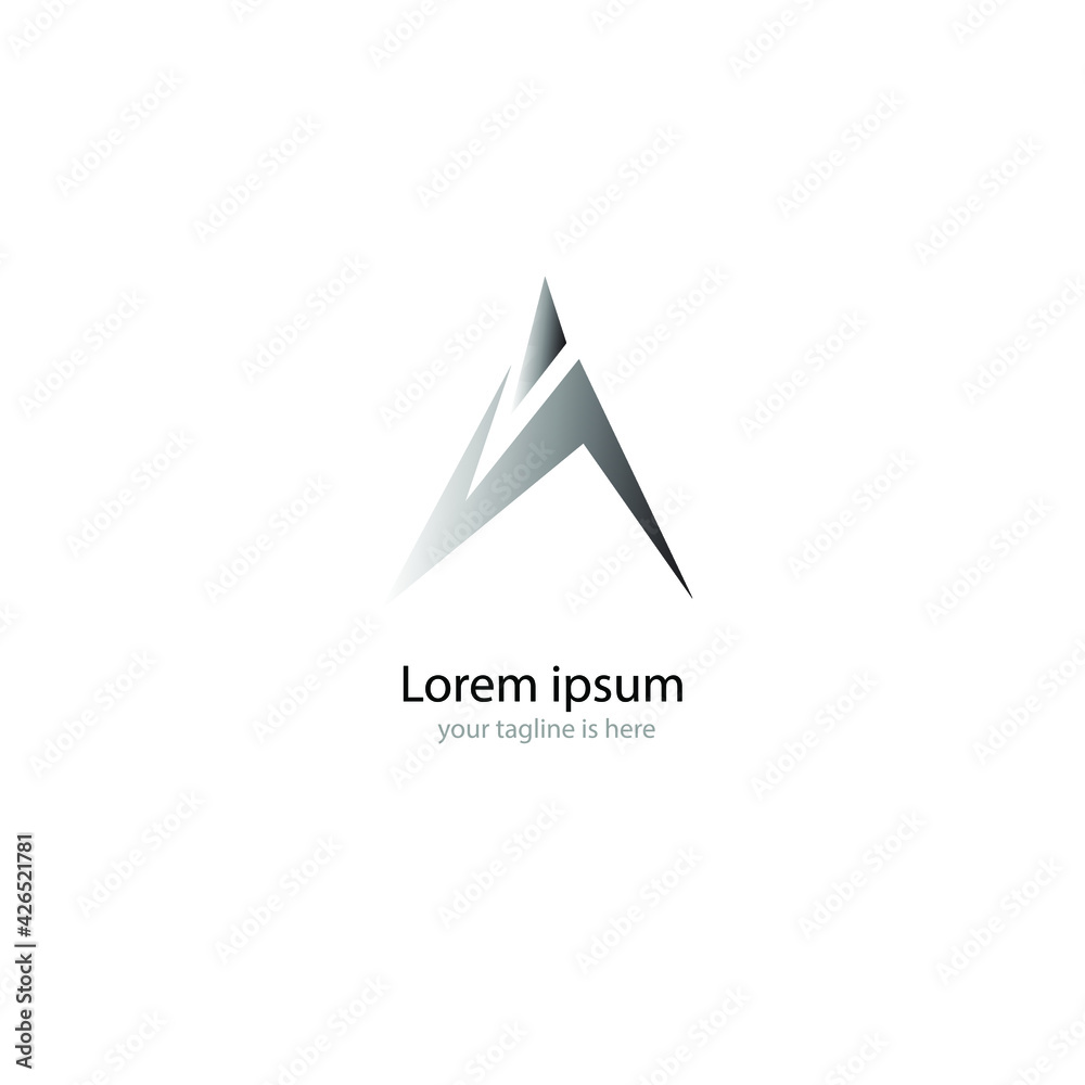 The simple luxury logo of letter a with white background The simple luxury logo of letter a with white background